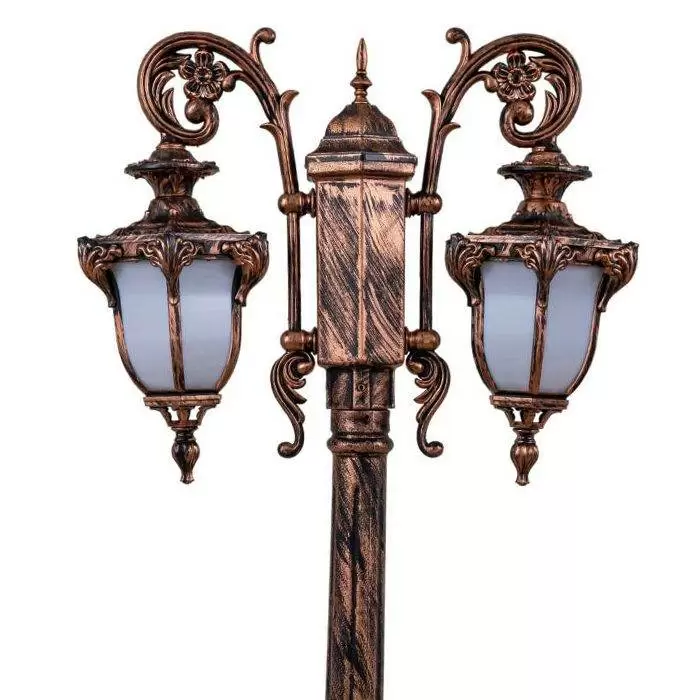 چراغ حیاطی پارکی پلاستیکی دوشاخه صدف( پلی کربنات اصلی 3 سال ضمانت )