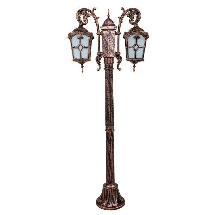 چراغ حیاطی پارکی دوشاخه پلاستیکی کلبه لوزی( پلی کربنات اصلی 3 سال ضمانت )