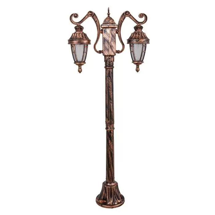 چراغ سر لوله حیاطی پارکی پلاستیکی دوشاخه سمیه( پلی کربنات اصلی 3 سال ضمانت )