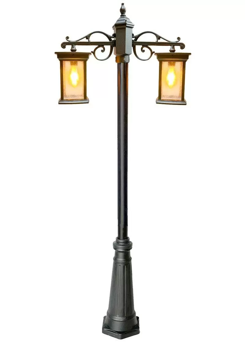 چراغ حیاطی پارکی مدرن شعاع دوشاخه مکعب