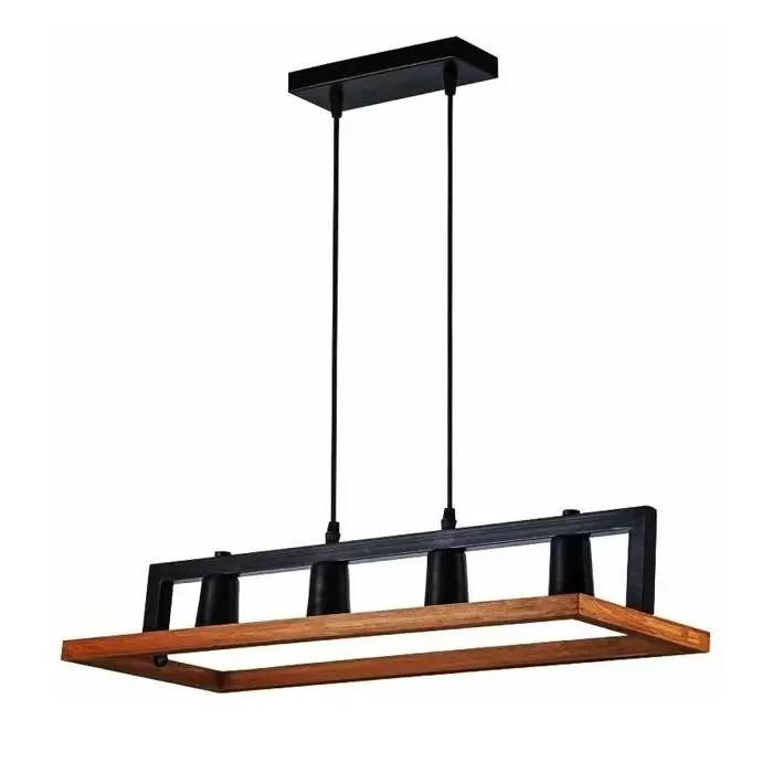 لوستر چوبی بالای میز ناهارخوری 4 شعله مدل L101