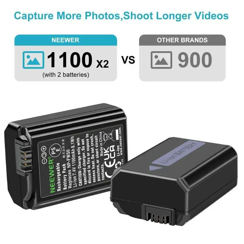 شارژر و باتری دوربین Neewer NP-FW50 Batttery Charger For Sony