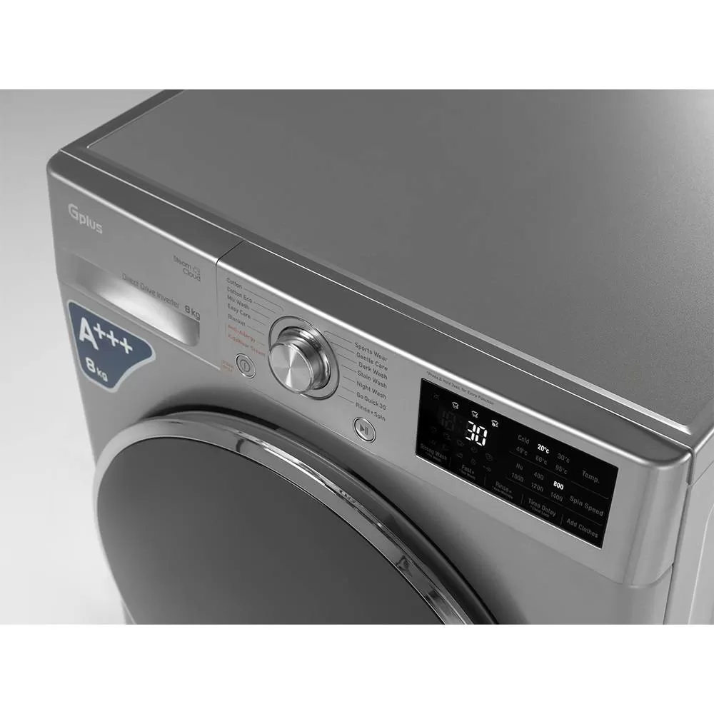 ماشین لباسشویی 8 کیلویی جی پلاس مدل GWM-R808S.KTN