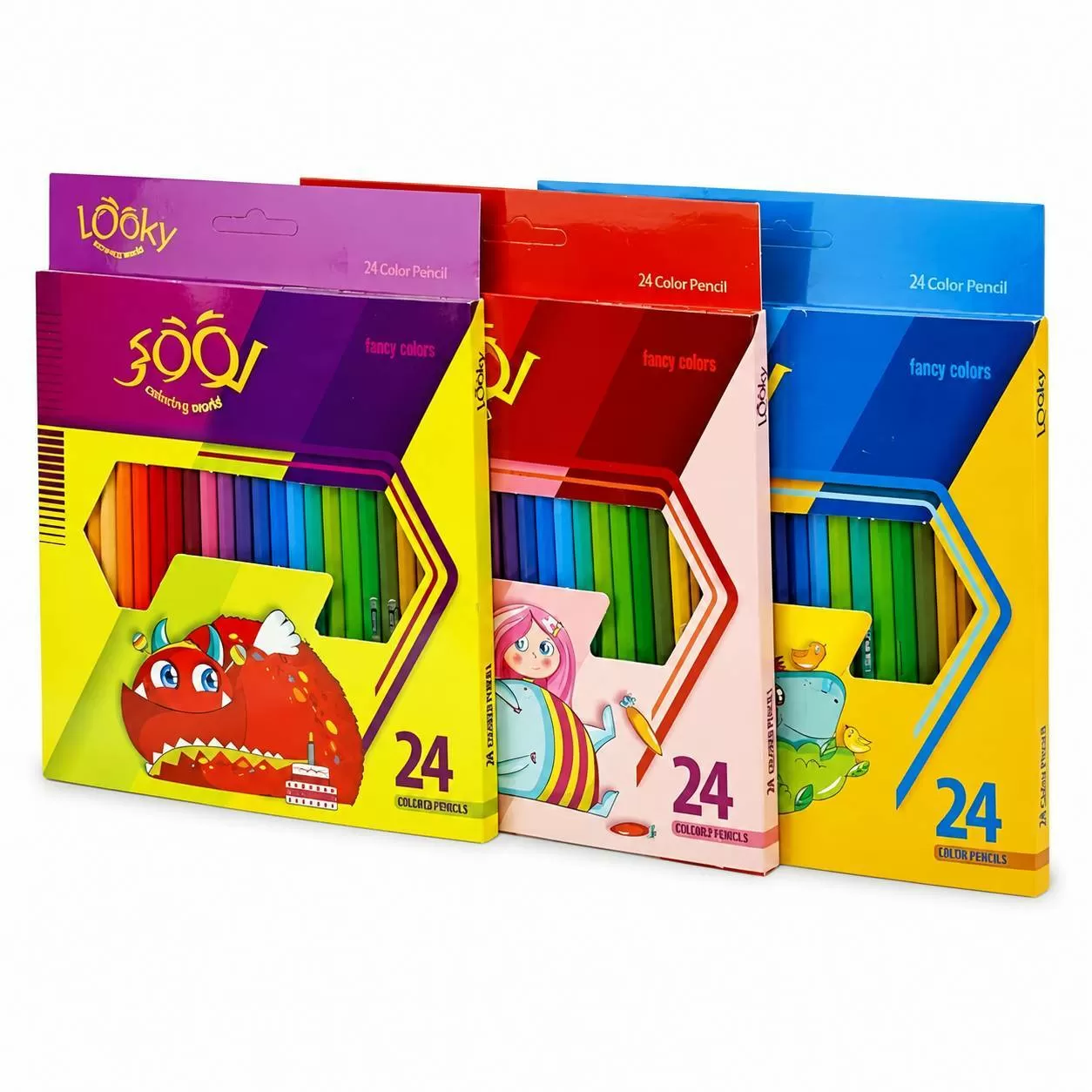 مداد رنگی 24 رنگ جعبه مقوایی لوکی