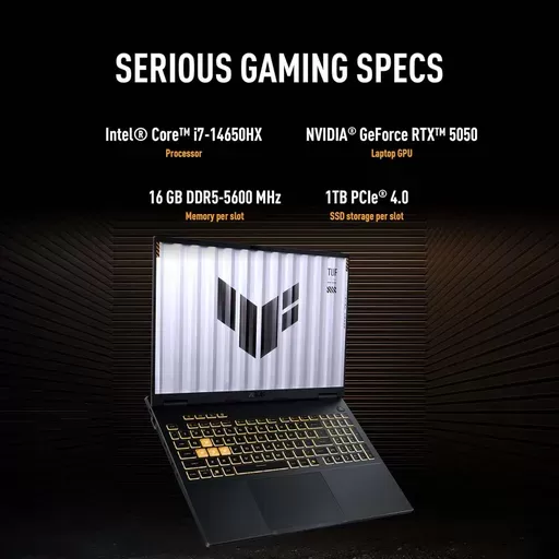 لپ تاپ 16 اینچی ایسوس مدل Asus TUF Gaming F16 FX608JHR RV005 i7 14650HX 16GB 512GB SSD 8GB RTX5050 WUXGA با گارانتی 18 ماهه شرکتی