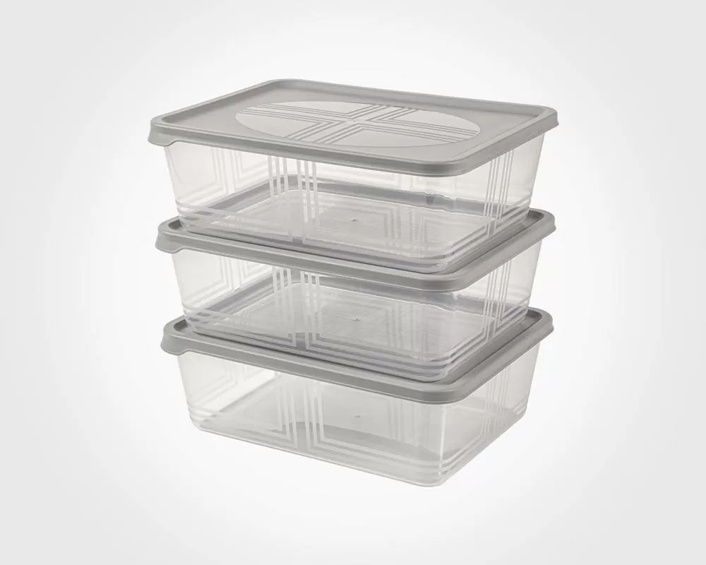 ظرف مستطیل 2.5 لیتر 3عددی لیمون کد2407