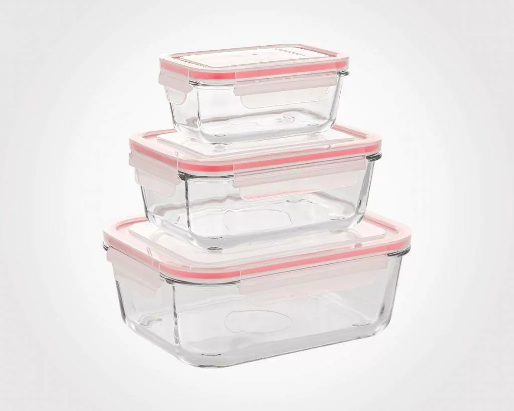 ست ظرف شیشه ای مستطیل 6 پارچه لیمون کد 1806