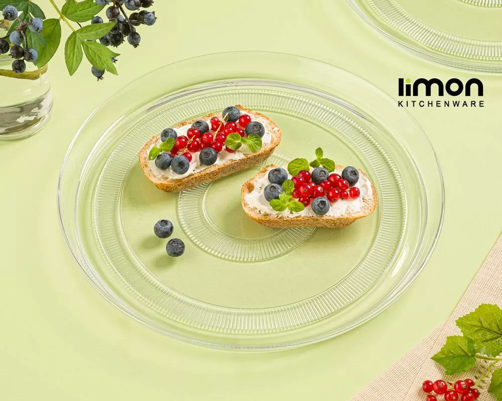 دیس گرد شیشه ای 33 سانتی لیمون کد2436