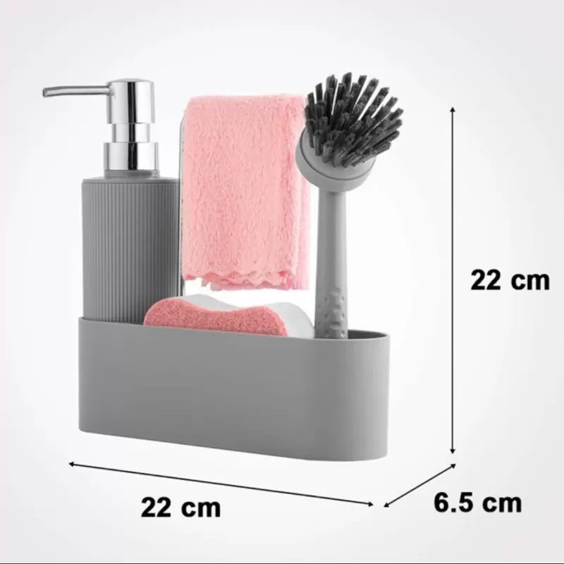 پمپ مایع ظرفشویی رومیزی لیمون مدل استند دار همراه فرچه کد 2124